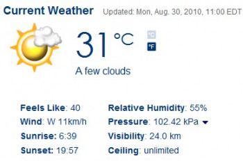 Торонто погода жара